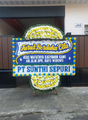 Papan Bunga Duka di Kebon Jeruk